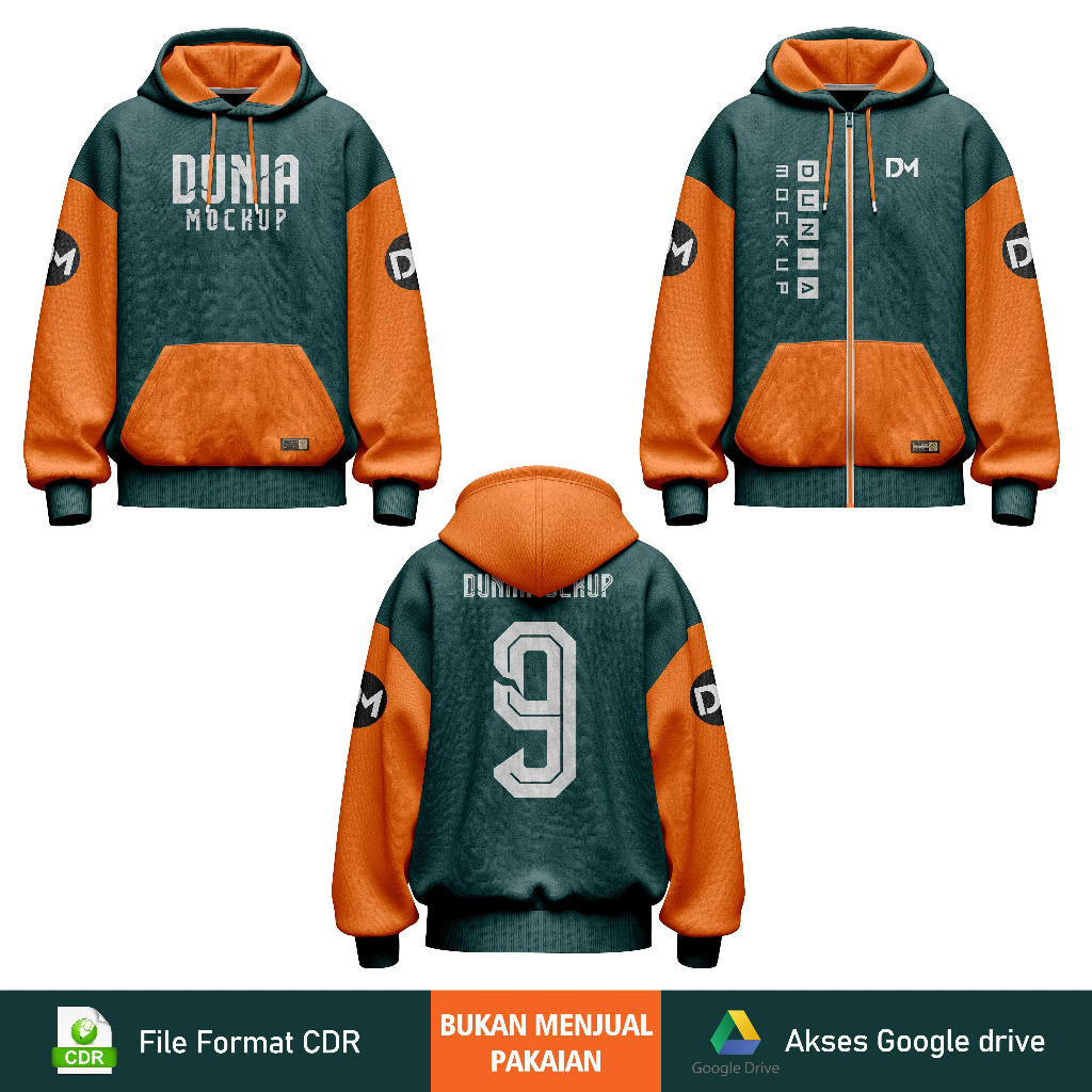 Mockup Desain Hoodie Oversize - Corel DRAW