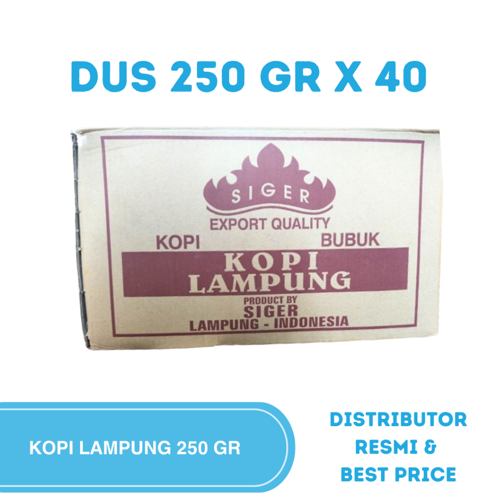 

Kopi Siger Lampung 250 gr Dus