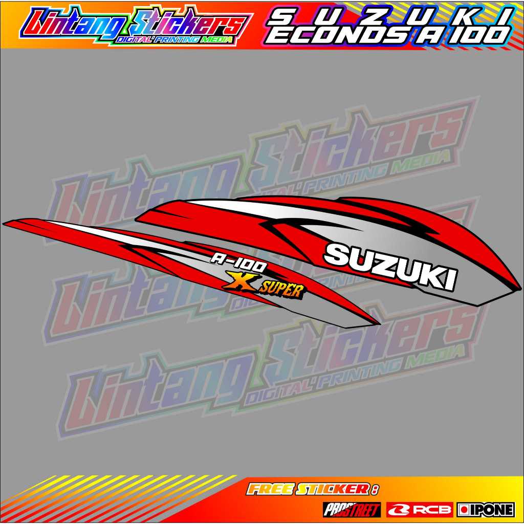 STRIPING VARIASI SUZUKI ECONDS A 100 X SUPER / STICKER LIST MOTOR ECONDS A100 X SUPER
