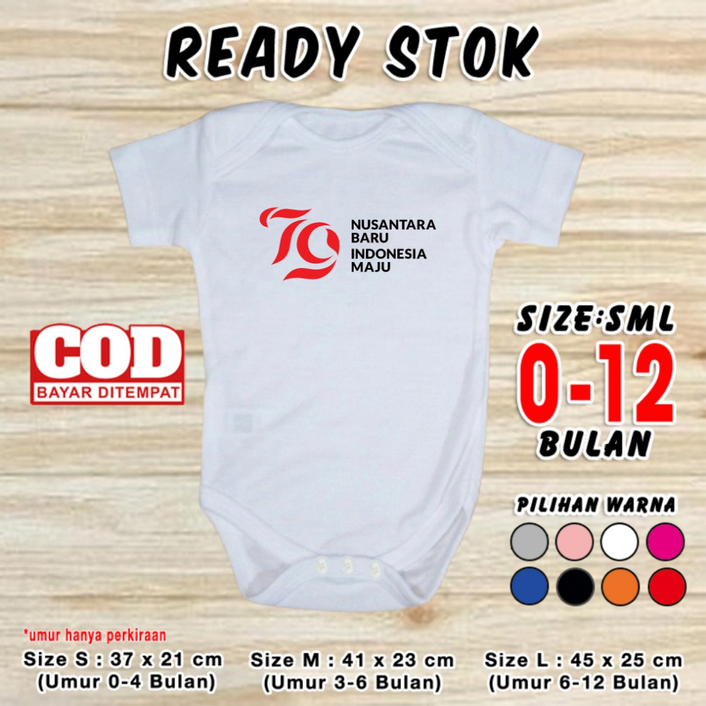 Baju Bayi Kemerdekaan INDONESIA HUT RI Jumper 17 Agustusan Pakaian Dirgahayu Merah Putih Seragam Kao