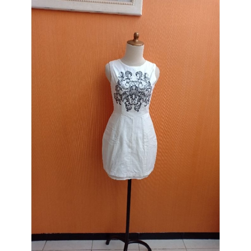 mini dress wanita putih ANGEL BIBA cewek S kutung MEWAH bordir dada remaja 13 14 15 thn