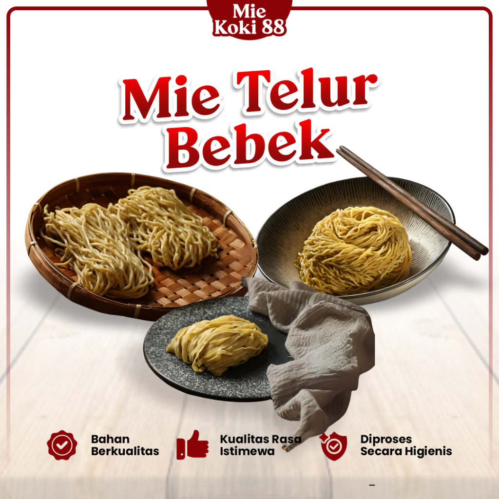 

Mie Mentah Spesial Telur Bebek Perkilo Bahan Mie Ayam Bakmie Yamin Fresh Halal Higienis