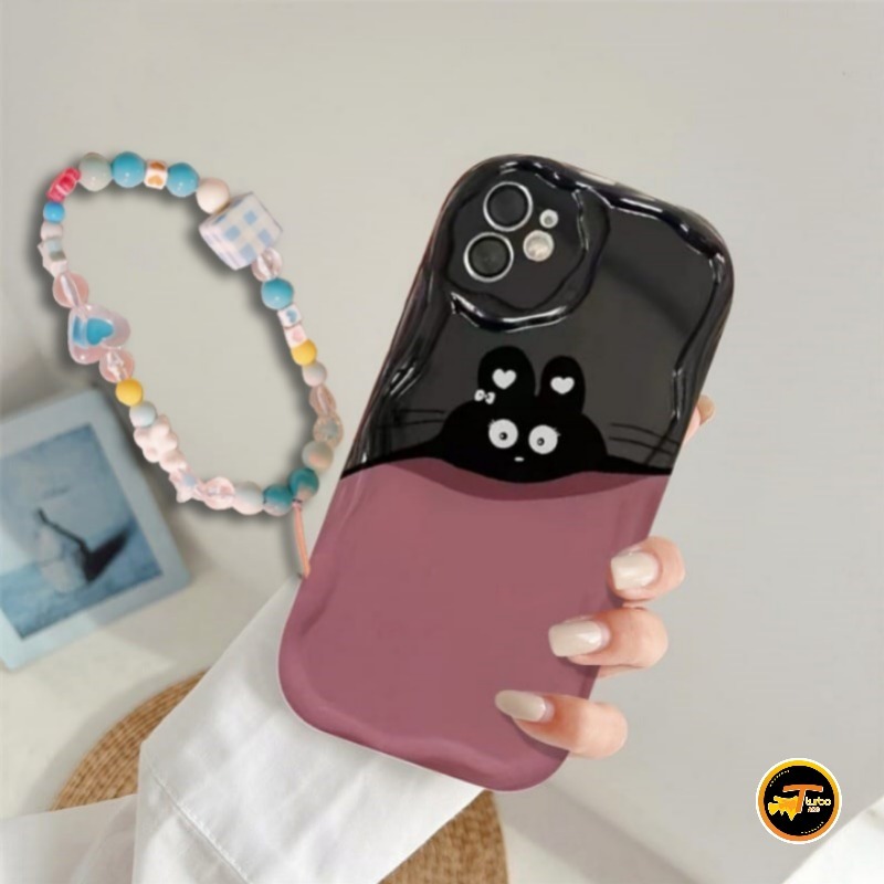 GL037 Premium Case Melting Black Mouse Bracelet Softcase / Casing Hp OPPO A3X A1 A98 A3 PRO A1K A3S 