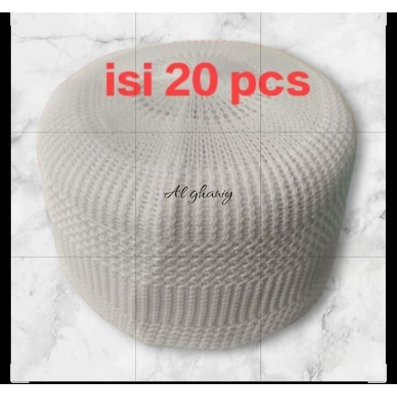 Peci Rajut Murah Kodian | Peci Rajut 1 Kodi | Grosir Peci Putih