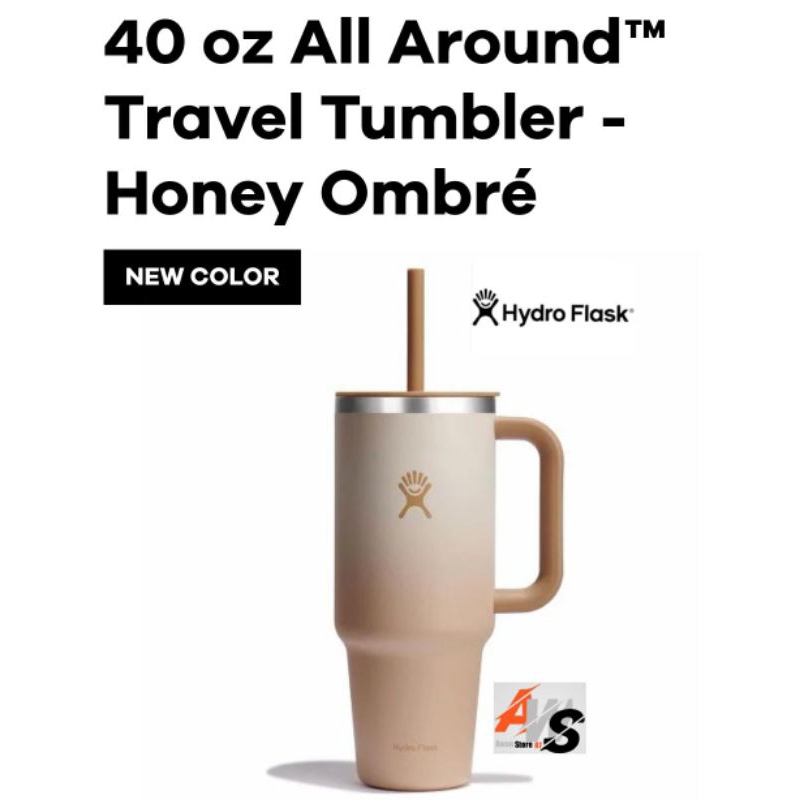 HYDRO FLASK ALL ROUND TRAVEL TUMBLER - HONEY OMBRE (40OZ)
