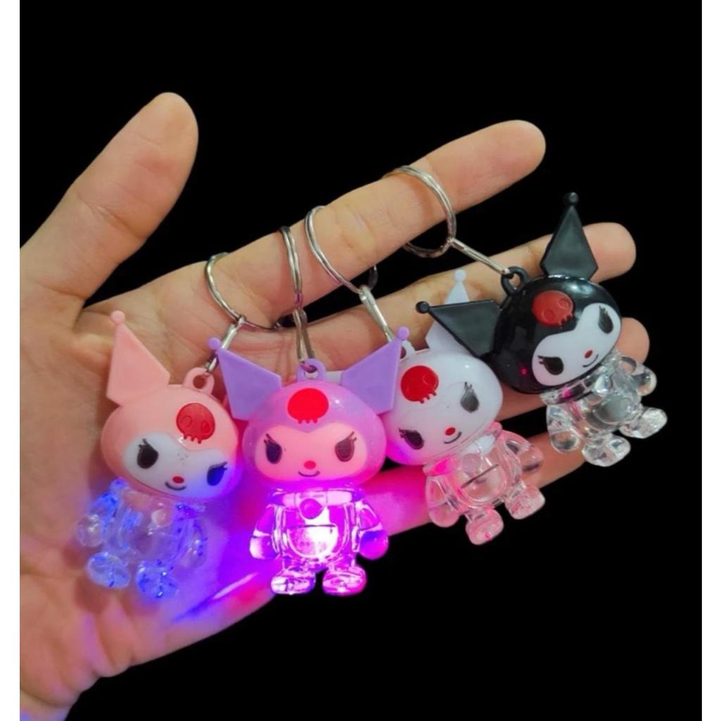 GANTUNGAN KUNCI KARAKTER SANRIO KUROMI LED / GANTUNGAN KUNCI KELAP KELIP NYALA LED