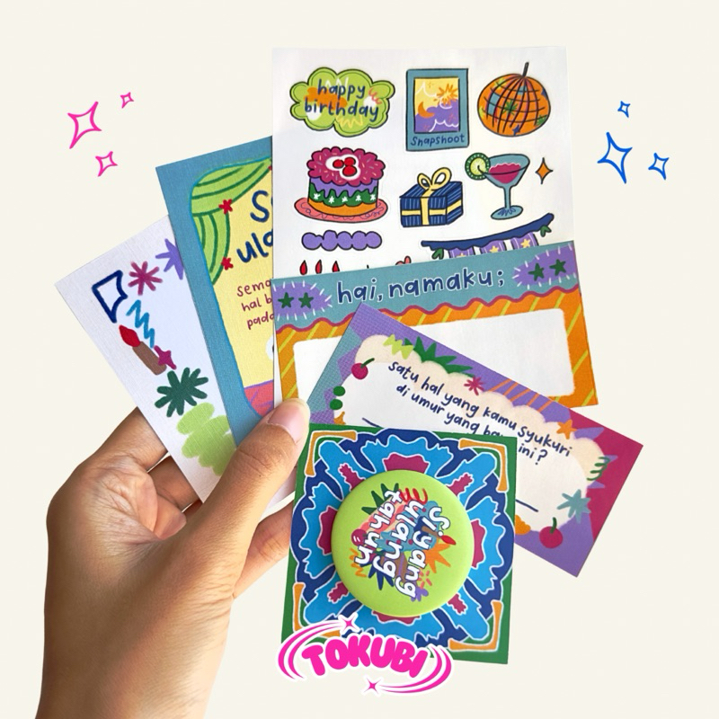 

TOKUBI Sticker Lucu Bundle Set Meraya dan Ulang Tahun