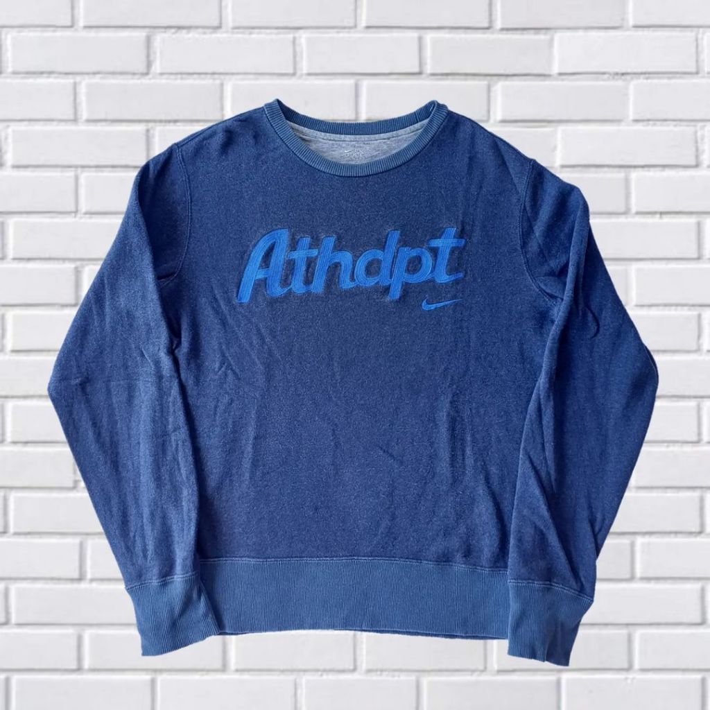 SWEATER CREWNECK NIKE ATHDPT, SIZE L (SECOND BRANDED) BIRU TUA, CN0107