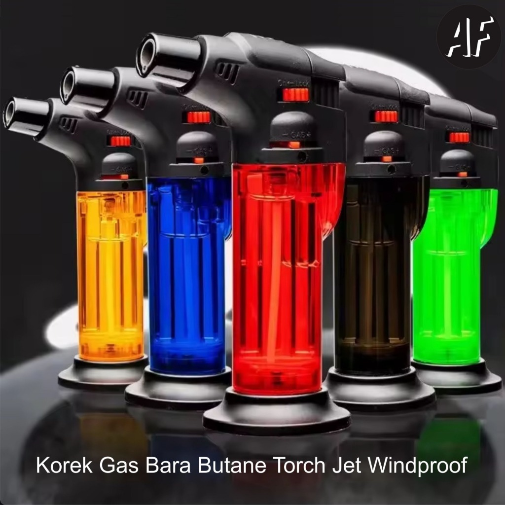 Firetric Korek Api Gas Besar Windproof Torch Gun Bonus Stand, Torch Jet Korek Api Gas isi ulang