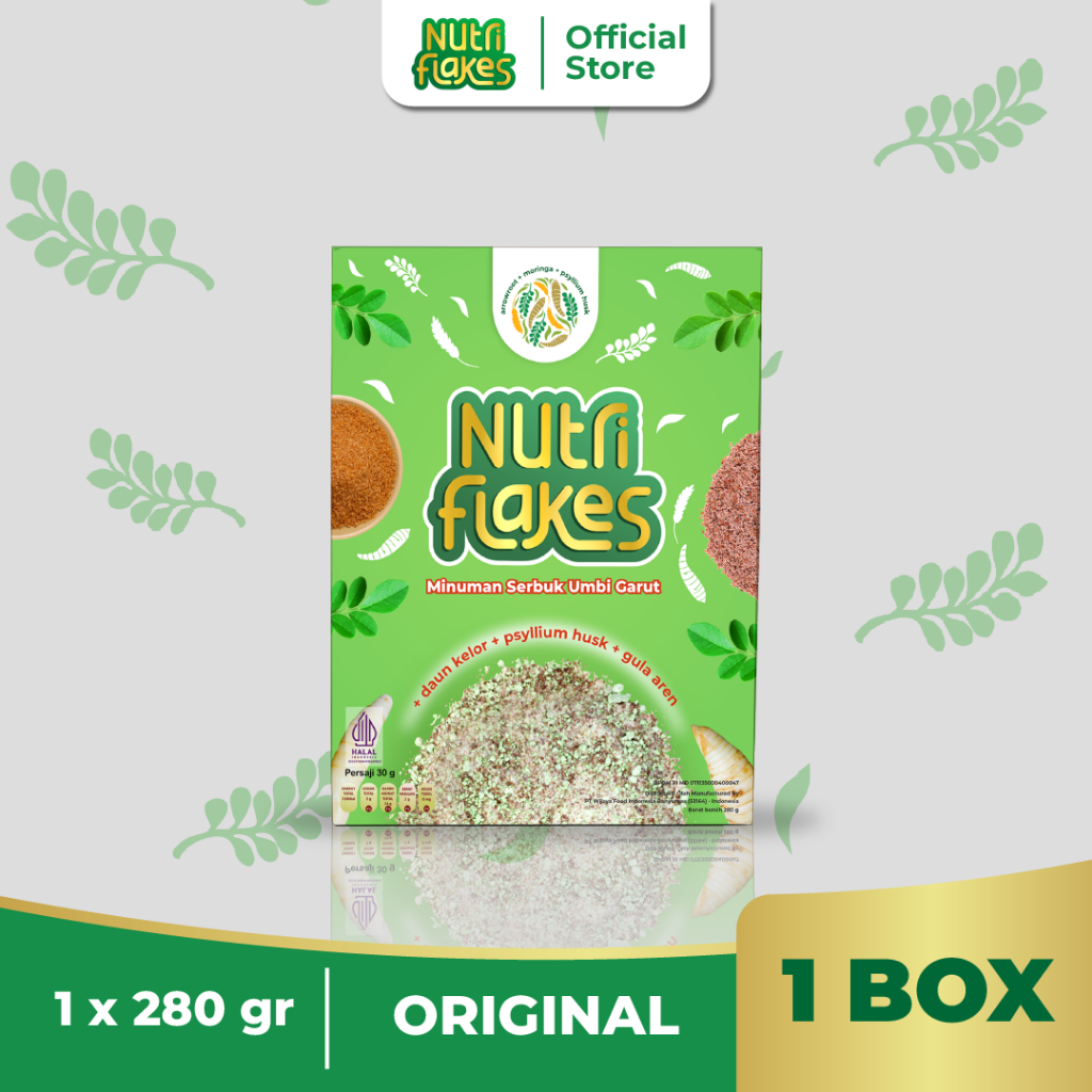 

Nutriflakes Sereal Umbi Garut Solusi Asam lambung Original 1 Box