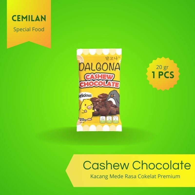 

Dalgona Cashew Chocolate / Kacang Mede Rasa Cokelat Premium /1pcs / 20gr