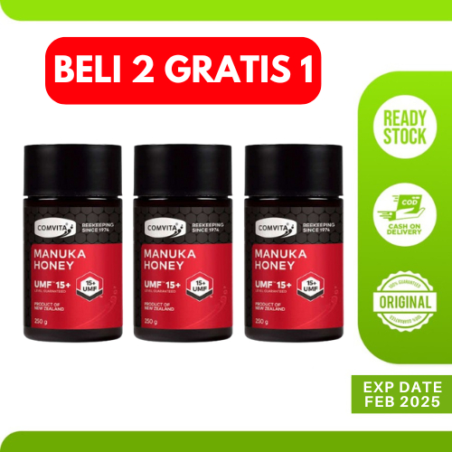 

BELI 2 GRATIS 1 Madu Manuka Honey New Zealand Comvita UMF 15 + 250g - Kesehatan Antioksidan Tenggorokan Antibakteri Imun Kekebalan Tubuh
