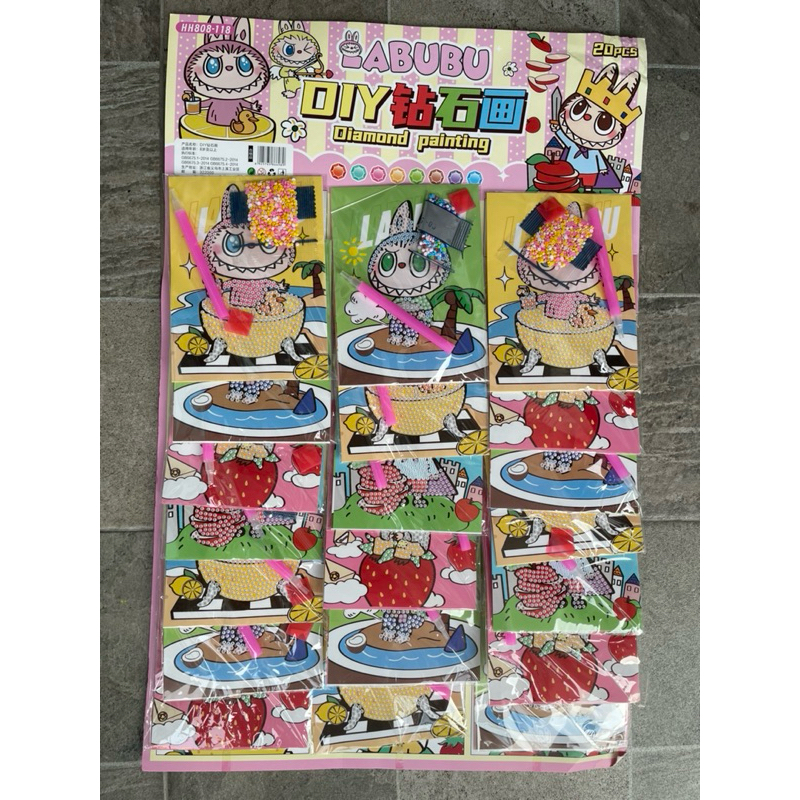 

Stiker LABUBU Manik Diamond Manik Glitter Motif Kartun Cowo