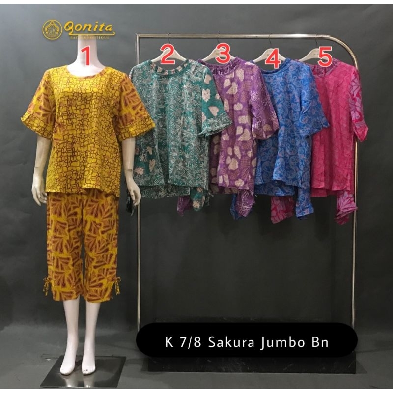 Daster Qonita setelan batik pekalongan 7/8 jumbo terbaru ori new terlaris terbaru