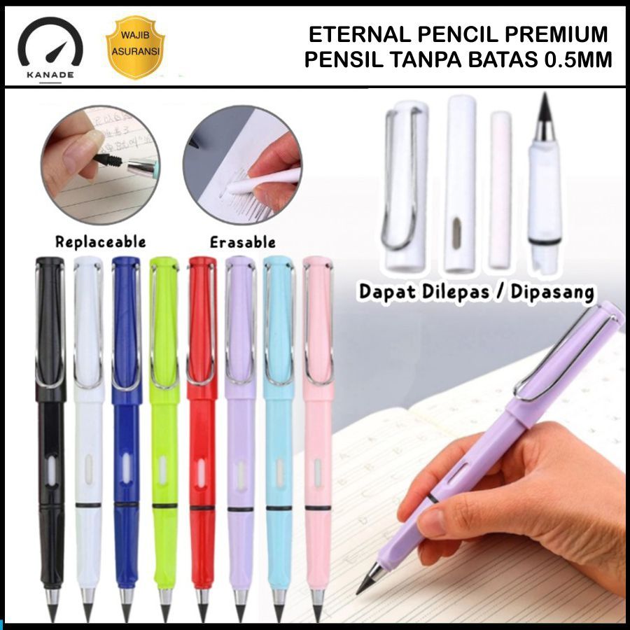 

Pensil Tanpa Batas 0.5mm Alat Tulis Sekolah Eternal Pensil Tanpa Raut