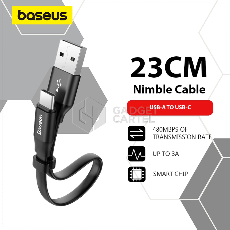 GADGET CARTEL - KABEL PENDEK POWERBANK PB BASEUS NIMBLE CHARGER USB TO TYPE-C FAST CHARGING SAMSUNG 