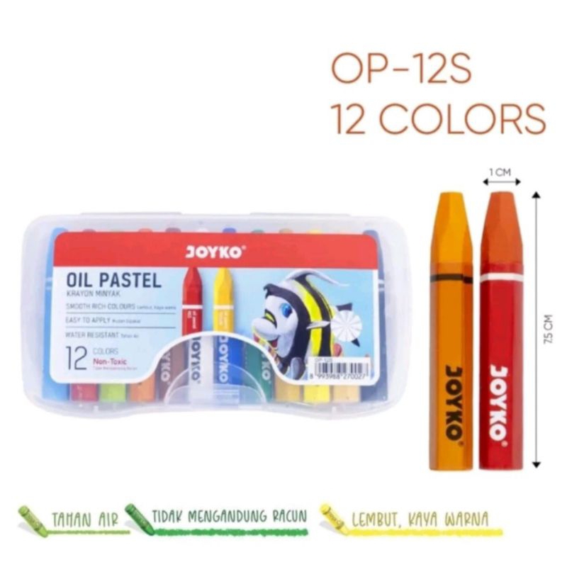 

Crayon Joyko / Oil Pastel Joyko isi 12 warna