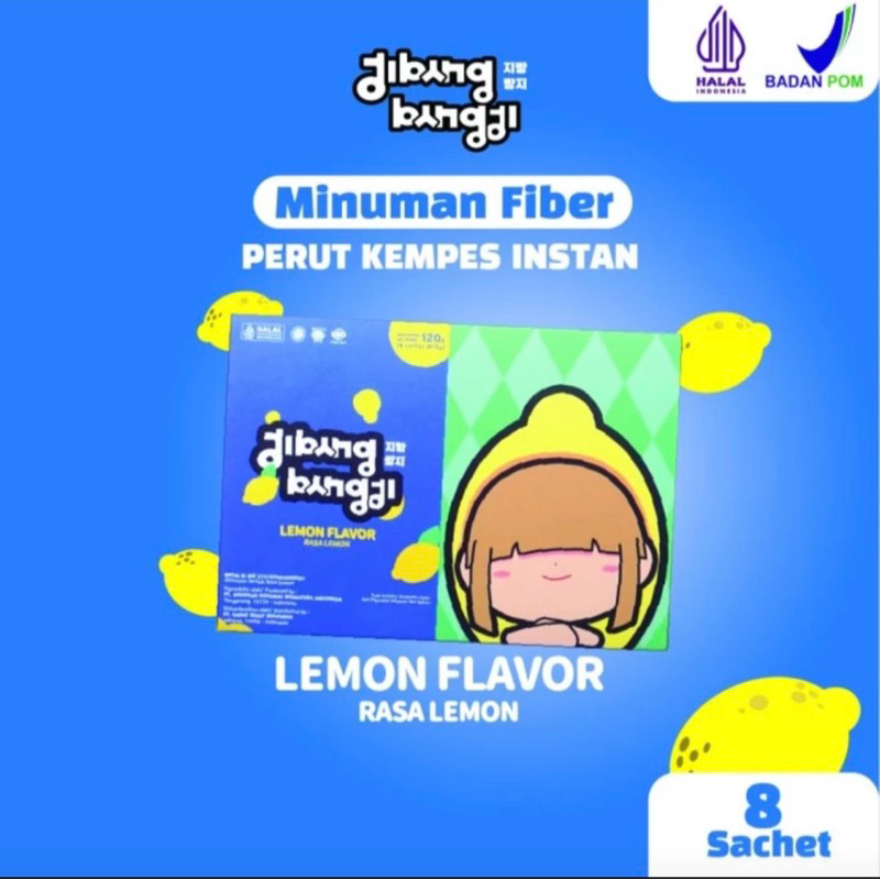 

Jibang Bangji Minuman fiber-1Box isi 8Sachet Rasa Lemon