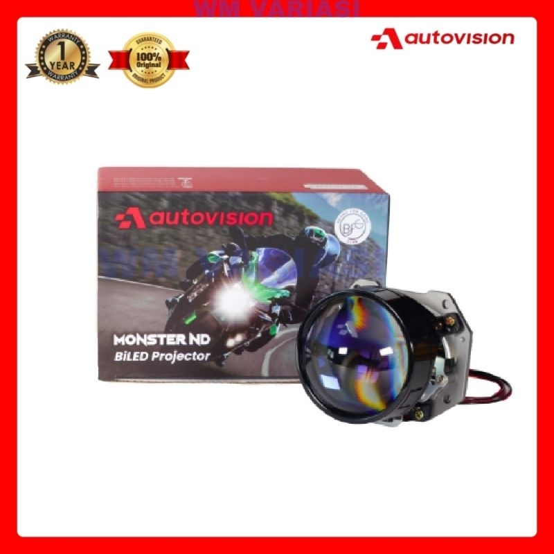Headlamp Projector BiLED 2,5" Monster ND Blue Lens Putih 40W Garansi Resmi 1 Tahun Lampu Depan / Lam