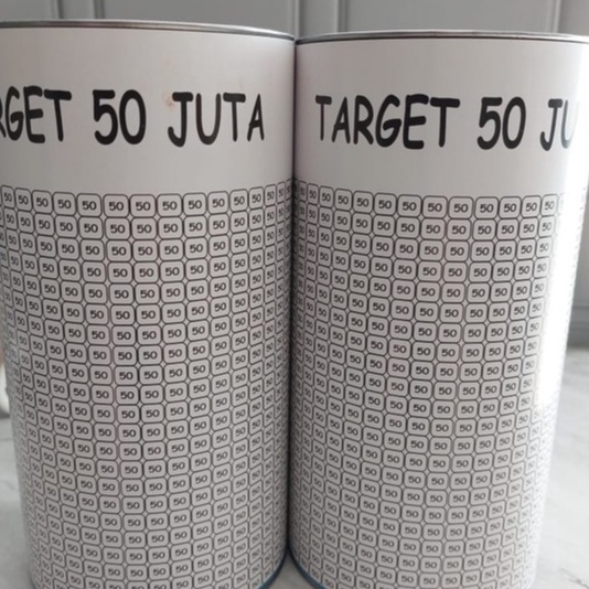 HJ6 Celengan KALENG TARGET 5 JUTA BUKA TUTUP VIRAL  CELENGAN TARGET SIZE JUMBO
