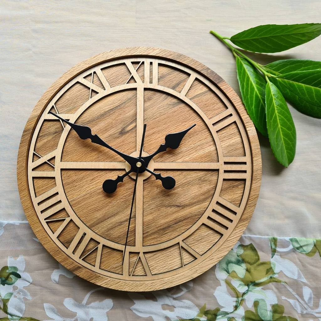 Jam Dinding Kayu Model Angka Romawi Untuk Hiasan Dinding