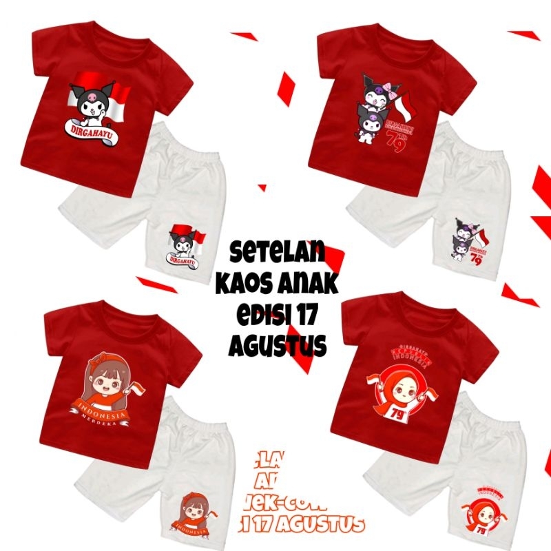 MERAH PUTIH/Setelan kaos anak 17 Agustus 2024