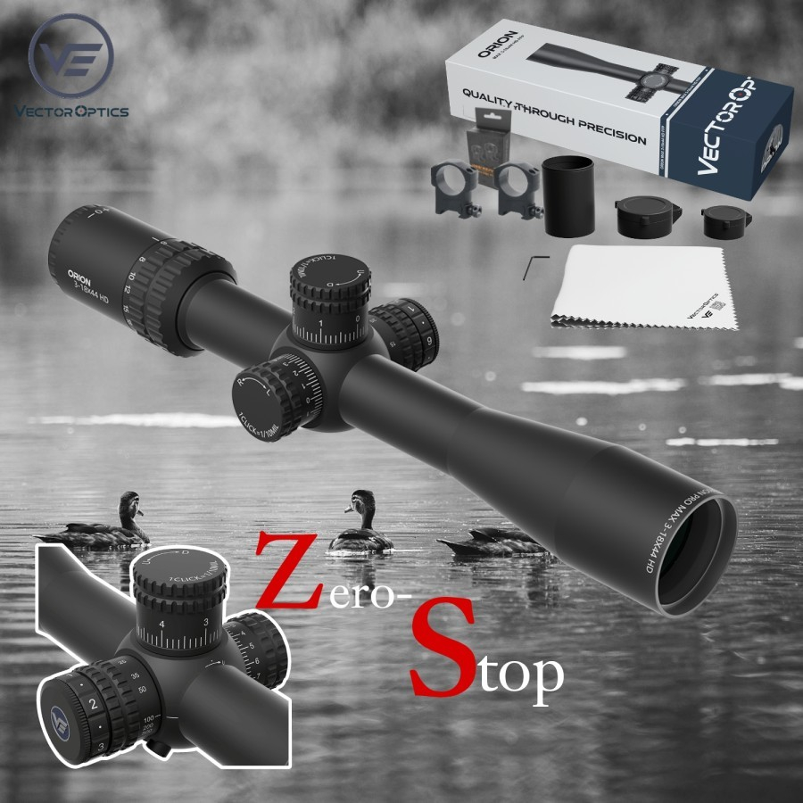 VECTOR ORION MAX FFP  HD 3-18x44 IR ZERO STOP
