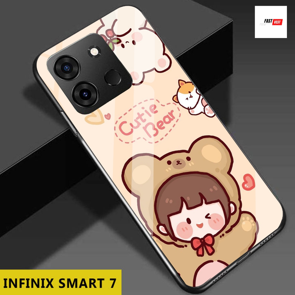 FV14 Softcase Glass Kaca Infinix Smart 7 2024 Terbaru Casing Handphone - Pelindung Handphone - Akses