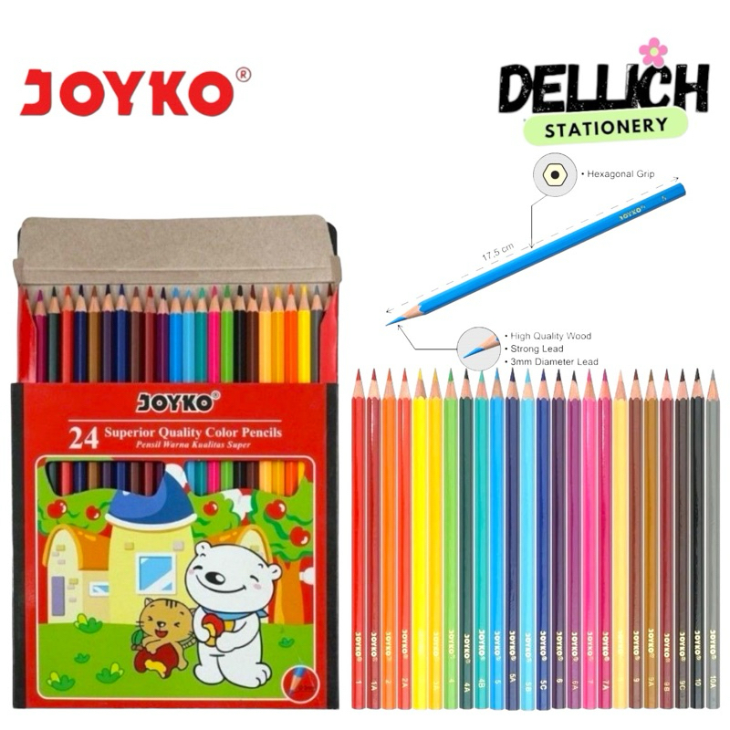 

PENSIL WARNA 24 WARNA PANJANG JOYKO CP-24PB