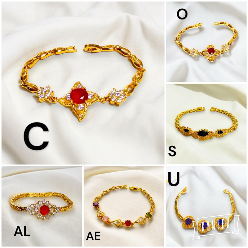 Gelang tangan wanita //gelang pernata love // perhiasan //gelang lapis emas //gelang