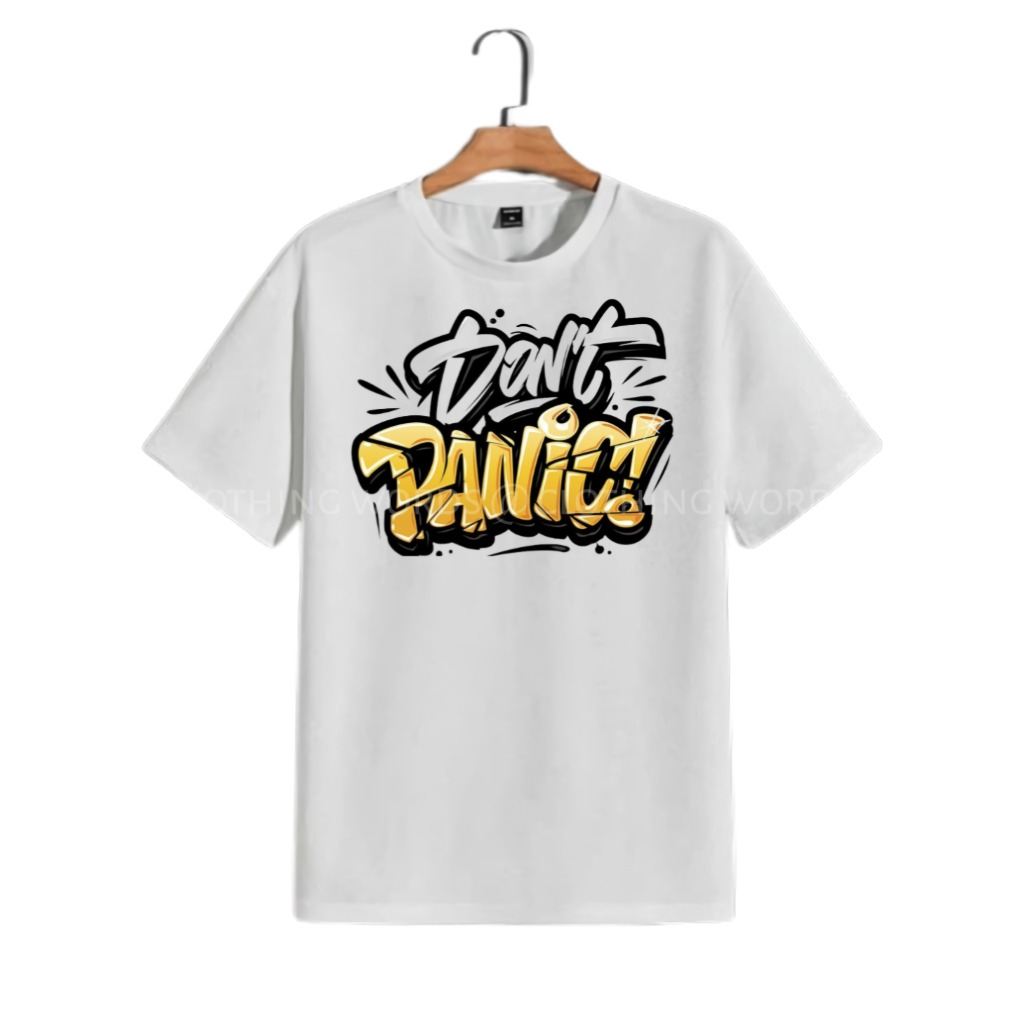Kaos Kata Kata plesetan - Don Panikk lucu - ukuran sablon A4 - M-L-XL-XXL - bahan premium katun