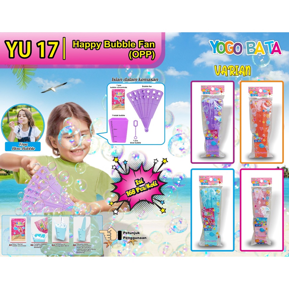 SERBA MURAH Mainan Anak Gelembung Sabun Kipas Babel Happy Fun Bubble