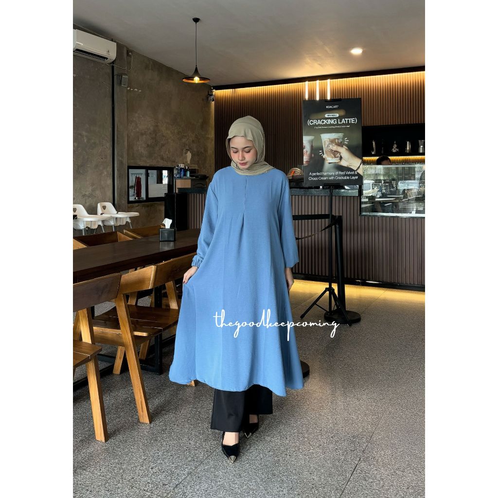 BigSize Dress Tunik Irene Dress Tunik Hijab Irise Wanita korea A Line Pantai Midi Casual Tunik  pest