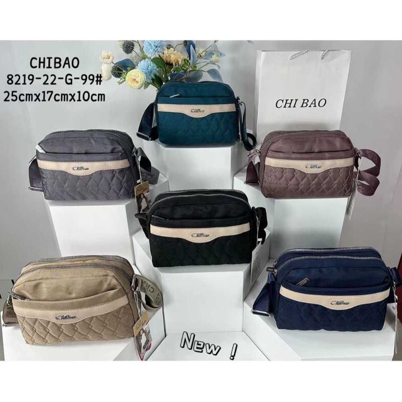 DIJAMIN ORI CB821922 Tas selempang wanita import Tas selempang CHIBAO Ori