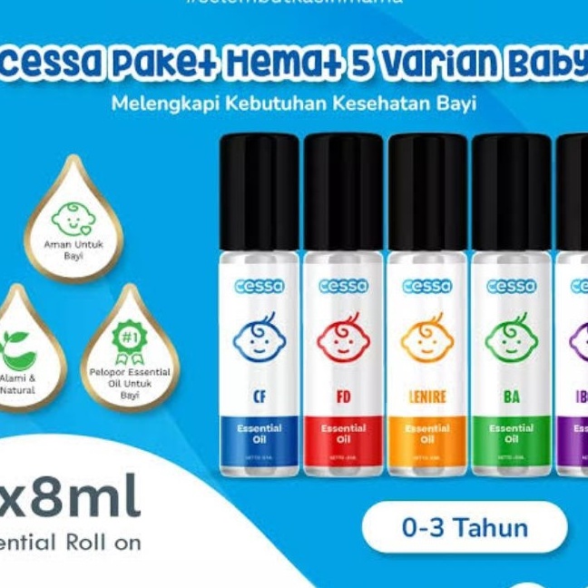 

Tawaran Original Cessa Essential Oil Baby KID Happy Nose Fedrop Fever Drop Itch Away Lenire body fit Bofit Bye Bye Owl BPOM 8ml