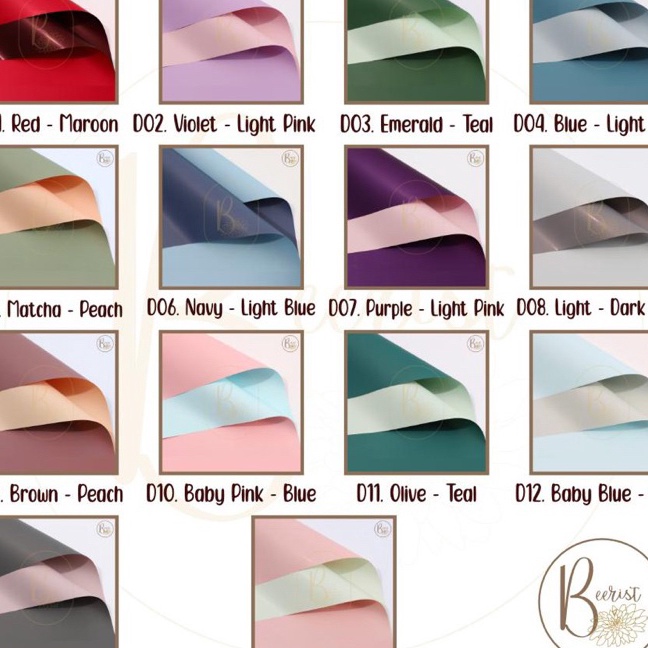 

HJ6 2 LEMBAR Kertas Bunga Cellophane Dua Warna Flower Wrapping Paper Bi Color 2 Warna Kertas Buket Bunga D Grosir