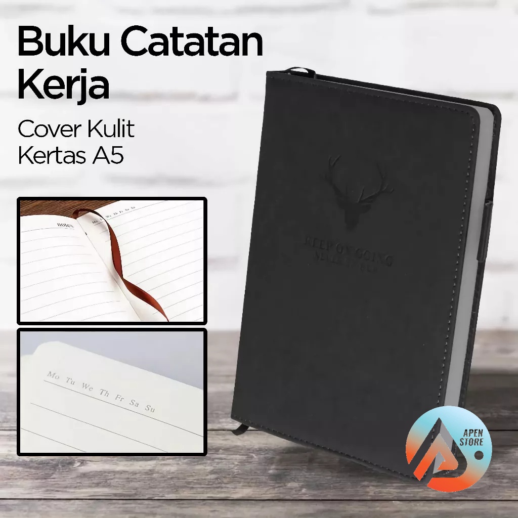 

PRODUK TERBARU APEN Buku Catatan Kerja Notebooks Cover Kulit Kertas A5 CW525