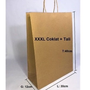 

Hot 1 Pcs Paperbag coklat tali XXXL