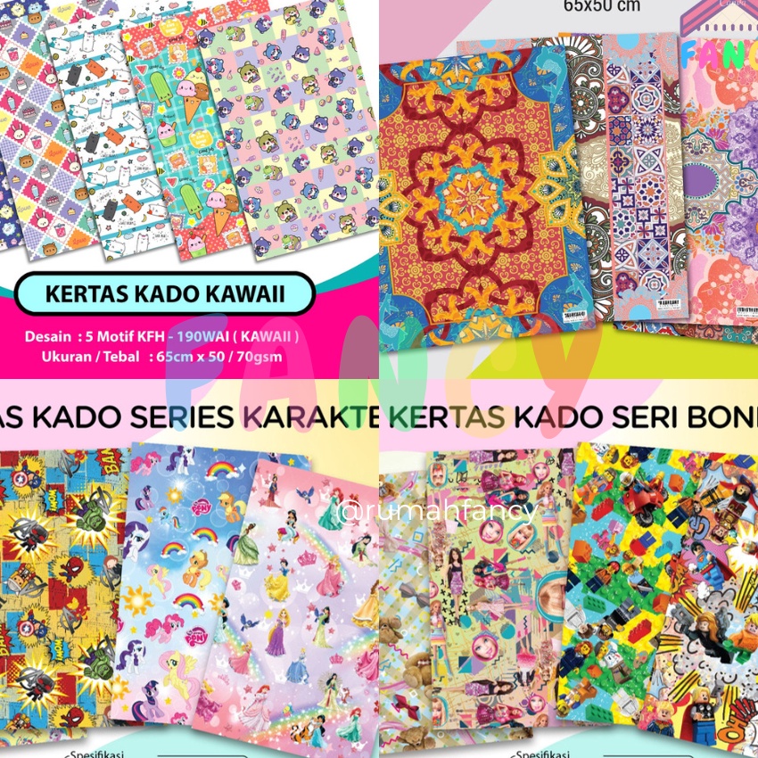 

Promo FREE BUBBLE WRAP 5 Lembar Kertas Kado SQUEEZY Aneka Motif Karakter 65x57 gsm