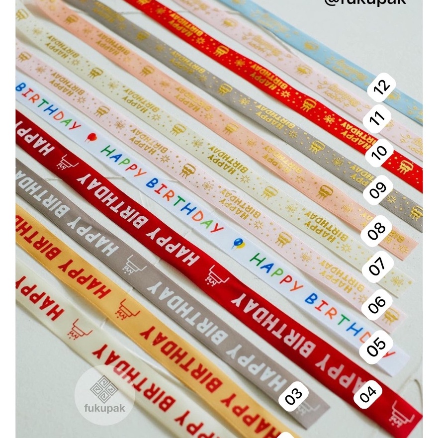 

FG2 Pita Happy Birthday TERMURAH 1 rol pita ulang tahun hbd ribbon