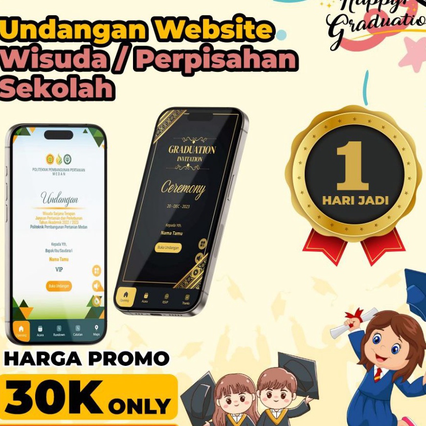 FG2 Undangan website Wisuda atau Undangan Digital Wisuda Acara Sekolah Undangan Kekinian Banyak Tema
