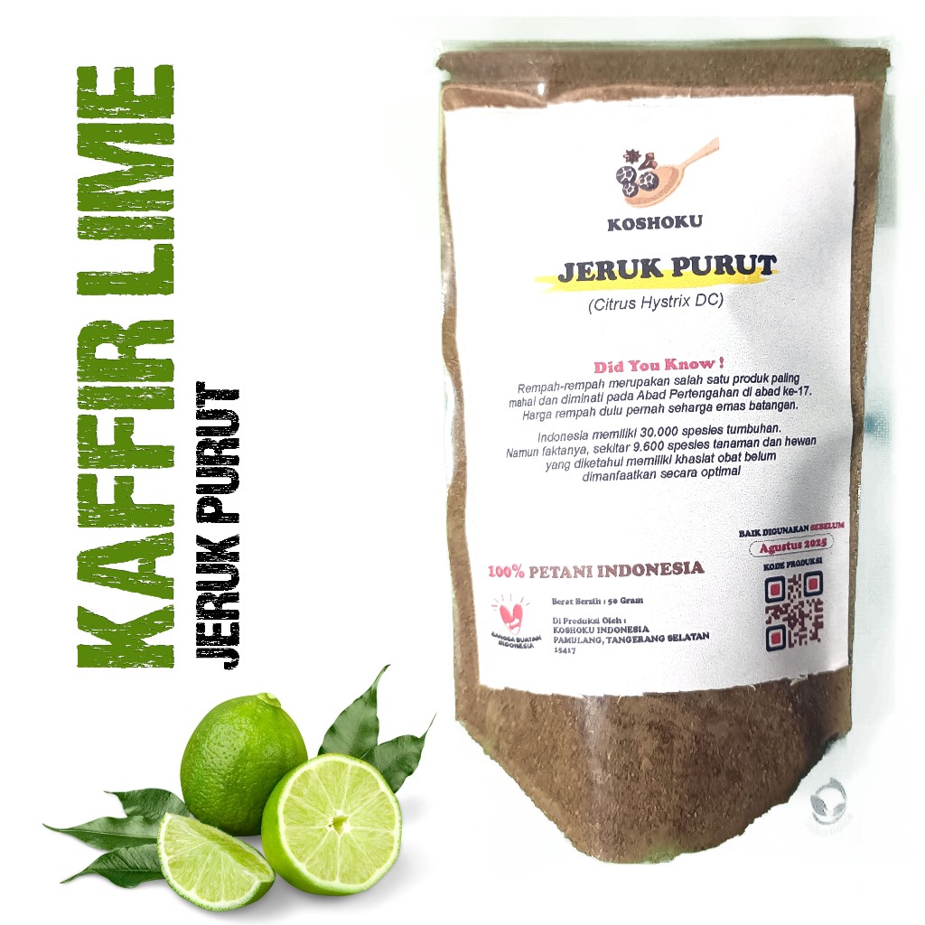 

Daun Jeruk Purut Bubuk 50 Gram Kaffir Lime Powder