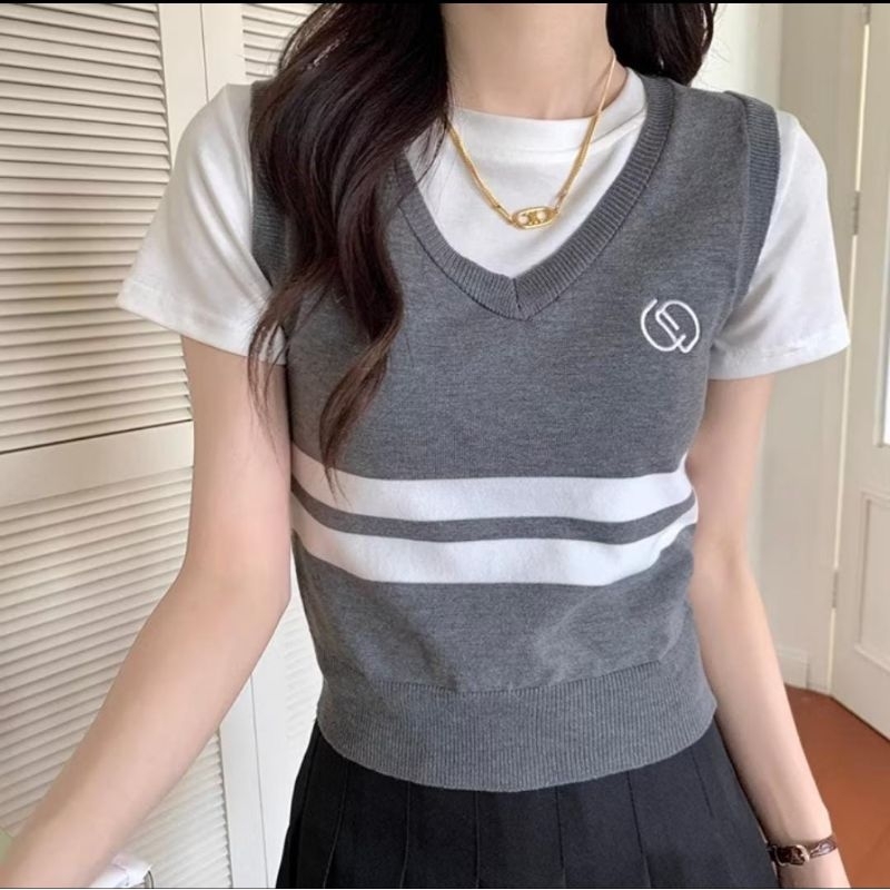 (ML011) Vest Wanita Korean Style / Rompi wanita korea ootd / baju wanita import china bahan knit rib