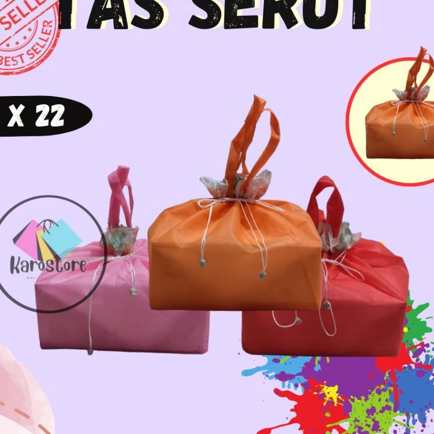 

Cashback Tas hajatan serut kotak snack kotak nasi 22 x 22 berkat besek syukuran tas hajatan spunbond polos