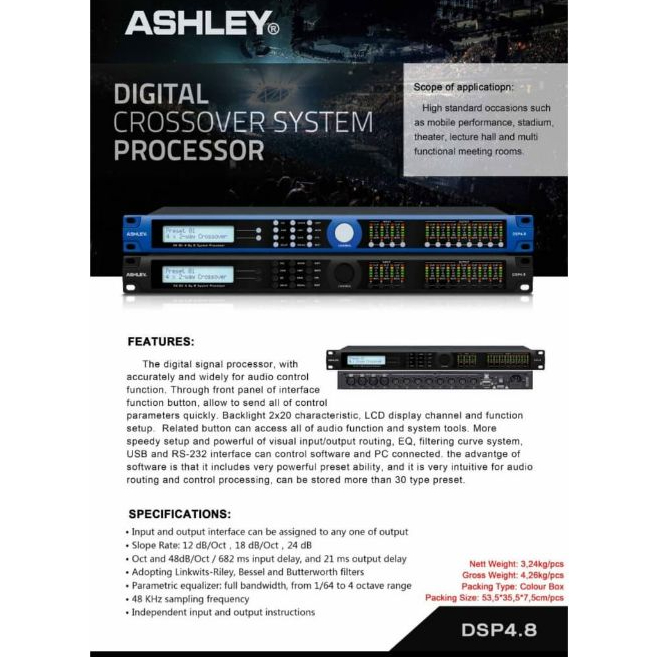 Digital Crossover dan Processor Ashley DLMS 4.8/ DLMS4.8 4in 8out