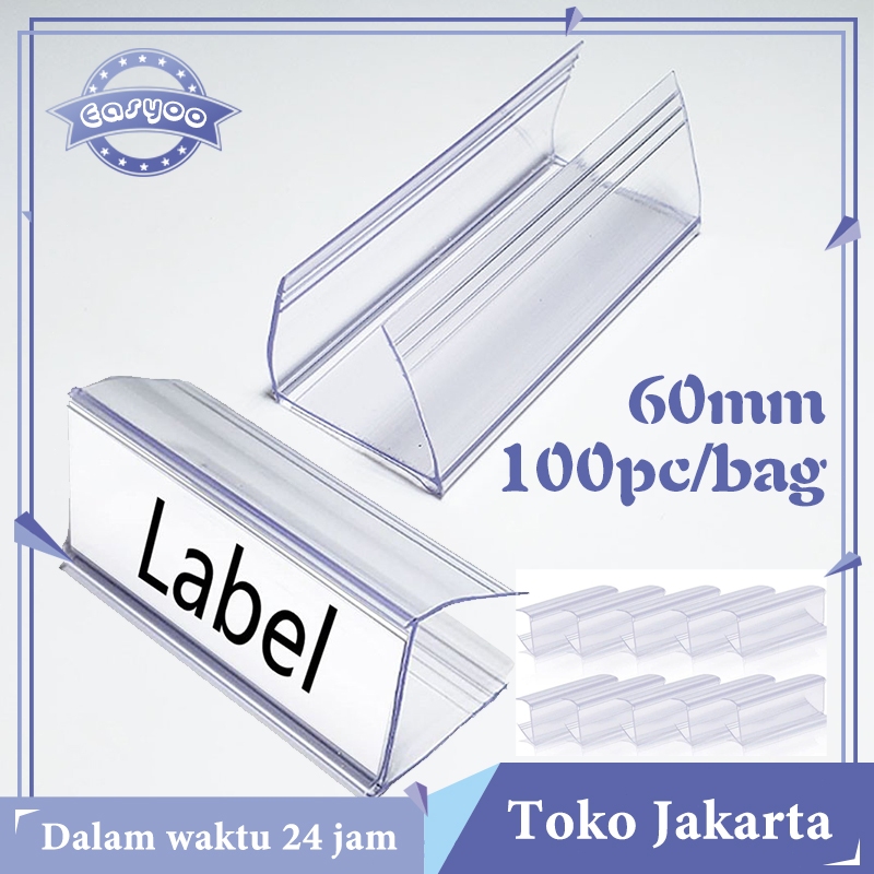 

isi 100 Label Harga / Price Tag Holder / Label Harga Gantung Rak Display