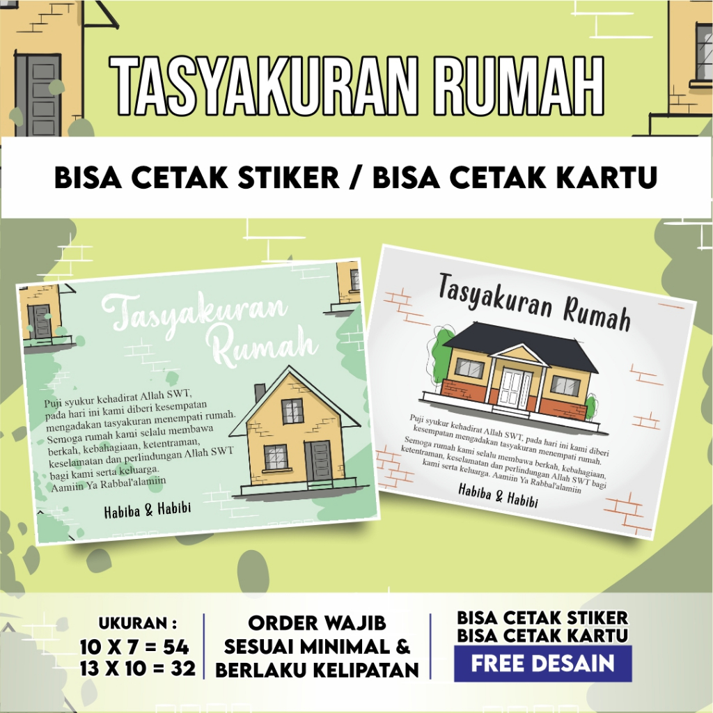 

STIKER TASYAKURAN RUMAH I KARTU TASYAKURAN RUMAH