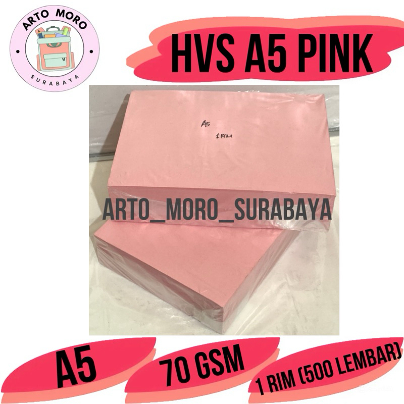 

HVS A5 70GSM PINK READY STOCK SURABAYA