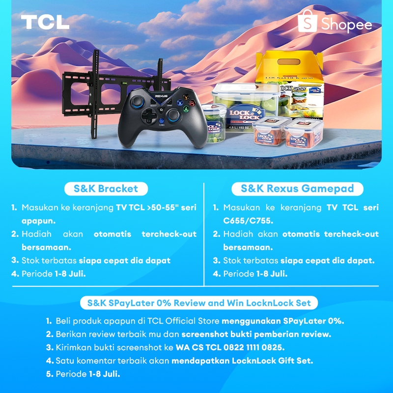 TCL 40 Inch Google TV - FHD - Dolby Audio - Google Play/Netflix/Youtube - Wifi/Bluetooth/USB + Free Vidio 12 Bulan* (Model: 40G9)-1