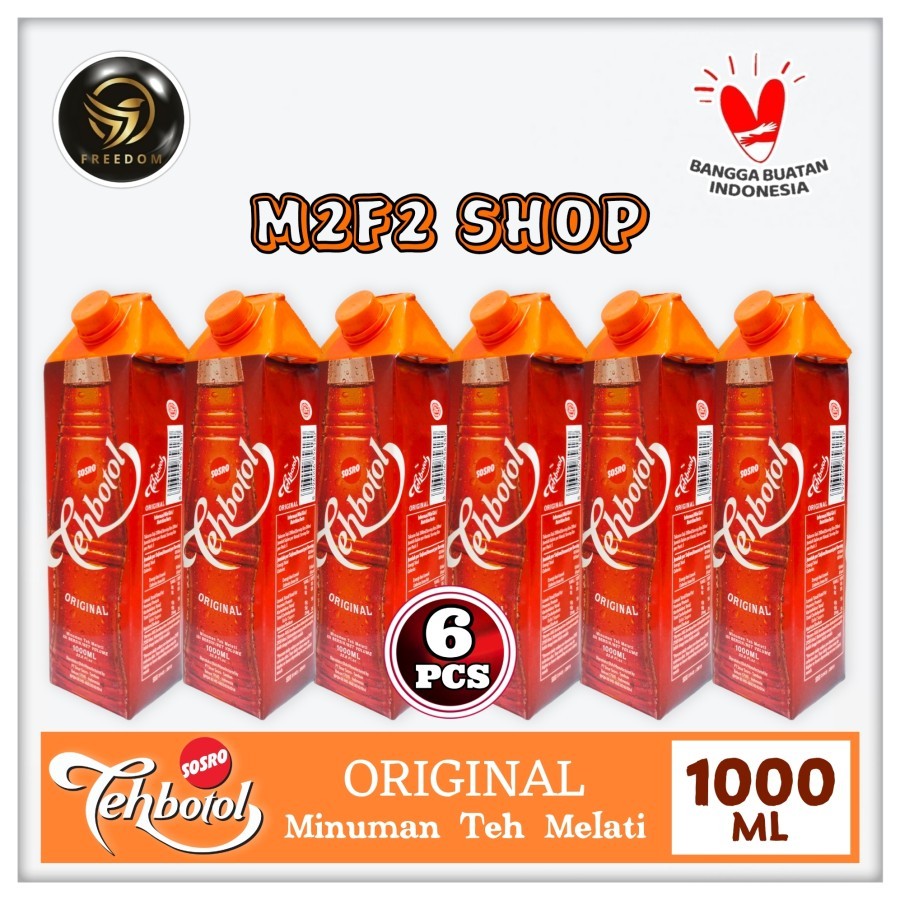 

Teh Botol Sosro Kotak Original - 1000 ml | 1 liter (Kemasan 6 Pcs)